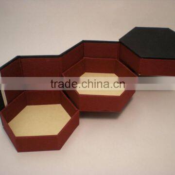 High Quality Hexagon Foldable Storage Paper Box With Lid