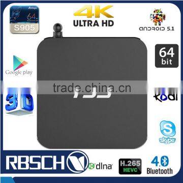 T95 Google Android 5.1 TV BOX Amlogic S905 Quad core Metal Case Smart Android TV BOX