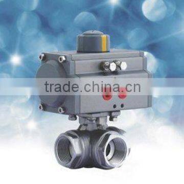 Rotary actuator,pneumatic control valve actuator, pneumatic three-way ball valve with female, thread.