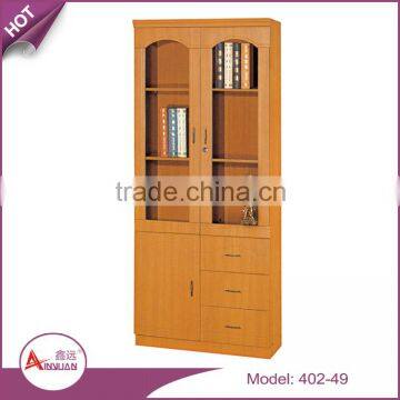 Foshan living room furniture bookrack cheap wooden vintage bookcase with glass doors