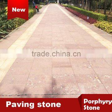 Flamed floor tile nature red porphyry paving stone