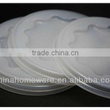 Clear white plastic jelly lid