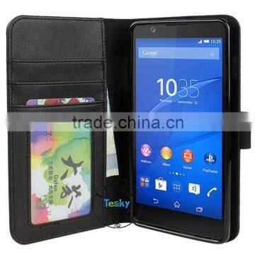 for sony e4 case, 2015 new product folio cover pu leather case for sony xperia e4