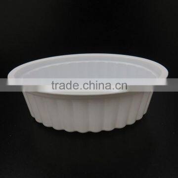 Wholesale High Quality PP 420ml White Disposable Plastic Food Tray with SGS Testing