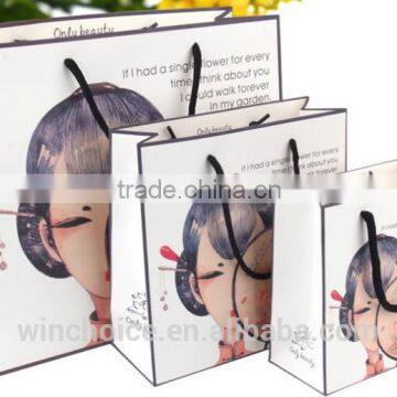 Ivory board /art paper bag ,shopping promotion bag ,with handle , customized CMYK printing