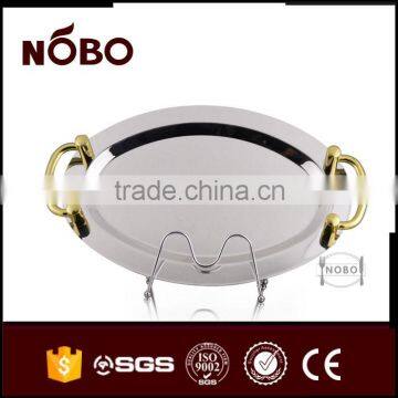 Oval Shape Mirror Surface Stainless Steel Serving Tray photo-6