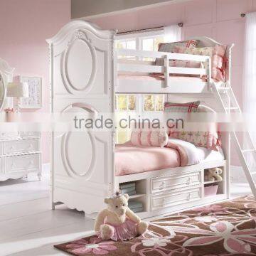 lovely and sweet multi-function american bunk bed / White children bunk bed AS-B39