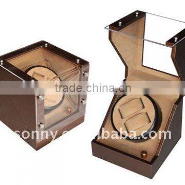 Hot Sell Dual Style Leather Acrylic Window Watch Winder