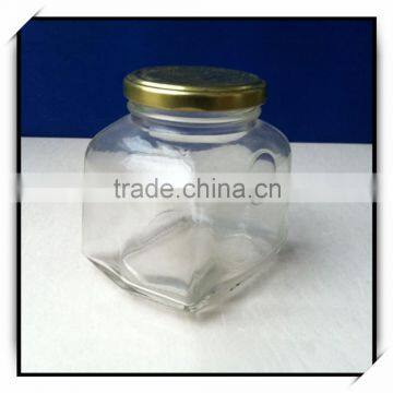 Square Glass Food Storage Honey Jar With Metal Lid DH370 photo-3