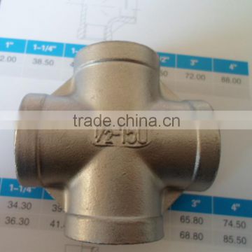 Stainless Steel 4-way Cross Pipe Fitting Size1/2"