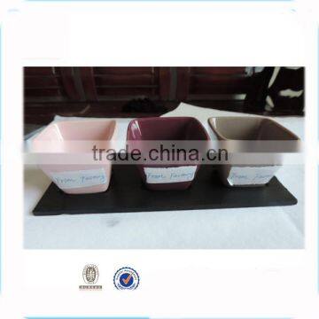 'factory direct' 23.5x9cm Cut Edge Rectangle slate coaster with notch Item BD-23P509RD1AN