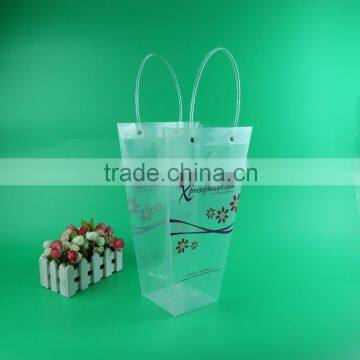 Cheap pp Plastic Bag Flower Vase, Clear Flower Packaging Bag, Handle Plastic Flower Bag for Flowers photo-2