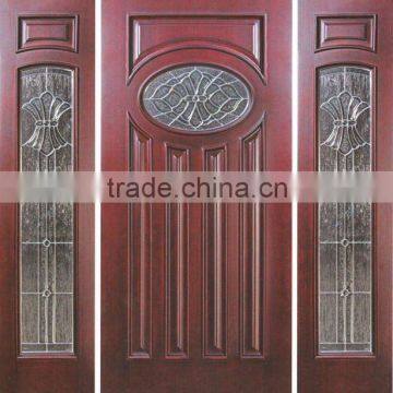 Exterior American New Design Wooden Doors With Side Lites DJ-S9537MST