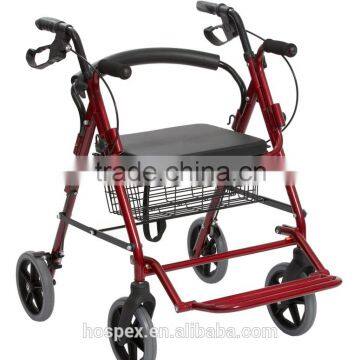 2016 hot sale aluminum frame rollator/walkers with wheels for sale with CE certificate