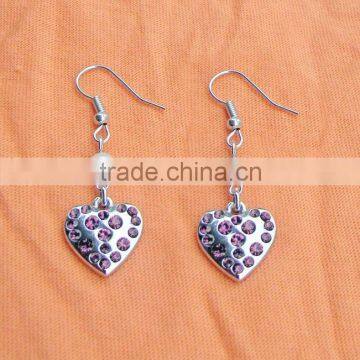 fashion zinc alloy rhinestone earring for women