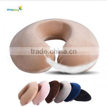 Alibaba golden factory soft velvet travel pillow u-shape travel pillow