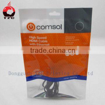 Transparent plastic bag for electronic cables