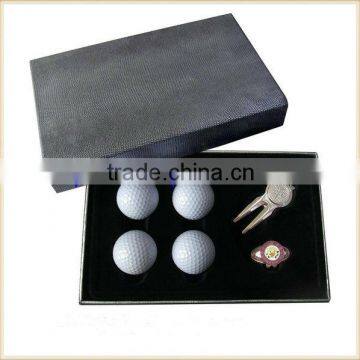 OEM customized golf ball set with golf ball marker golf divot golf ball leather bag