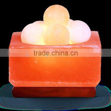 Himalayan Salt Lamp Fire Bowls Square with Balls