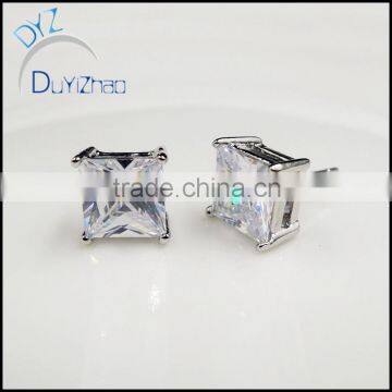 wholesale 9mm double single square zircon Earrings