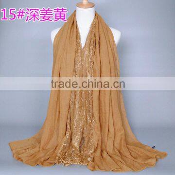 2016 Newest cotton scarf Women Ultra Soft lace scarf Spring scarf