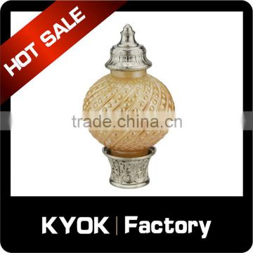 KYOK 0.5/0.6/0.7mm crystal glass finials for curtain rods with bubbles,excellent antique engraved aluminum series curtain finial                        
                                                                                Supplier's Choice