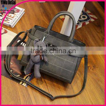 PU leather British wind Lady's bag one shoulder oblique cross bag factory wholesale handbag