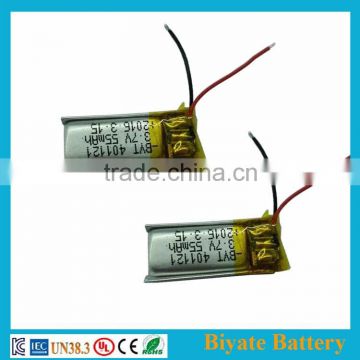 Chargeable ultra small lithium polymer battery for wearable bluetooth devices