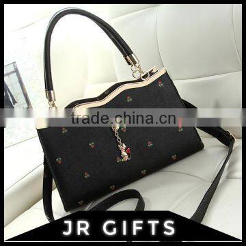 Factory Price Printed PU Blue Shoulder Bag