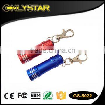 Onlystar GS-5022 customized aluminum alloy key chain led flashlight 3led small keychain flashlight                        
                                                Quality Choice