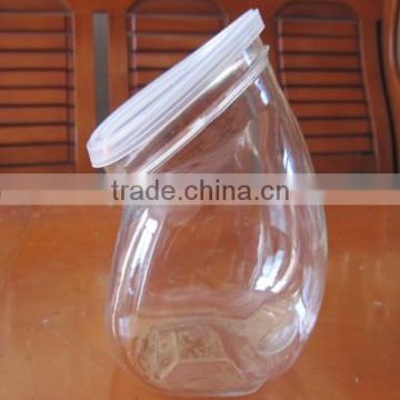 900mL PET transparent large plastic storage candy jars with lids