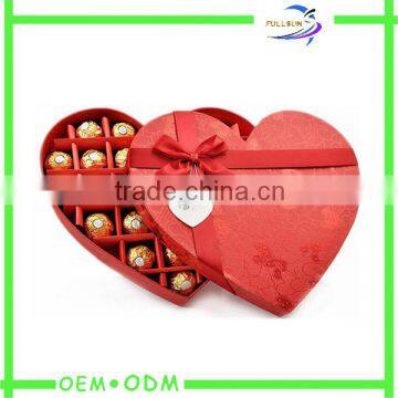 Hot customized heart shaped candy chocolate paper packaging box