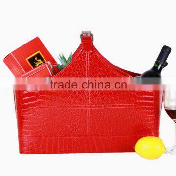 Top Grade Leather Gift Basket Hotel Special Gift Basket Originality Spring Festival Gift Basket Festival Gift Packing Factory