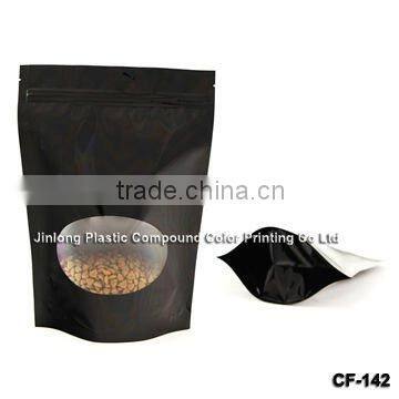 manufacturer coffee bag with clear window and zipper