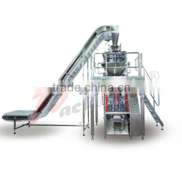 Automatic granular product inclined packaging line for food, herbal pieces, chemical products