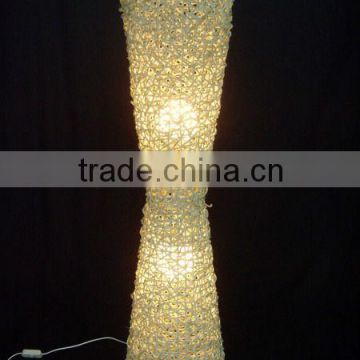 Decorative cane floor lamp with switch on cable