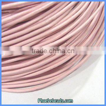 Wholesale Pink Color Round 3mm Leather Cords For Jewelry GLC-R3014