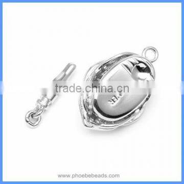 Fine Jewelry Accessories Zircon Pave Sterling Silver Box Clasps Hooks Connectors Findings For Pearl Jewellery SC-BC224 photo-4