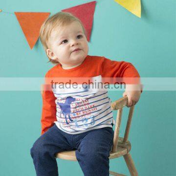 DB692 wholesale dave bella 2014 autumn 100% cotton boys boutique outfits baby clothes baby T-shirt baby cotton blouse