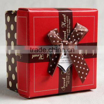 Environmental Packing Box With Coffee Color Round Point Printing and Silk Band Flower Tie for Presents to Lovers, Friends photo-5