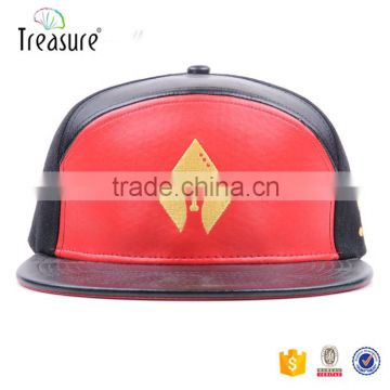 Fashion Leather bill embroidery snapbacks cap