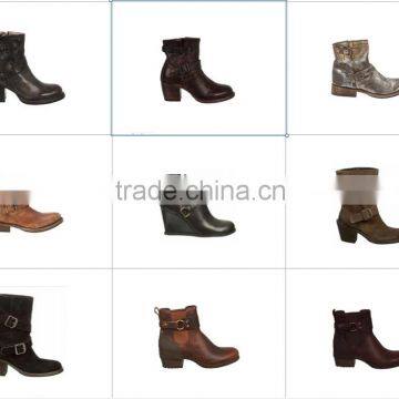 000049 Women Ankle Boots Flat Wood Heel Cow Suede Women Boots in Autumn/Winter photo-5