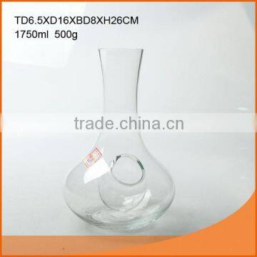 Clear Handmade Round Single Glass Decanter With Ice Hole
