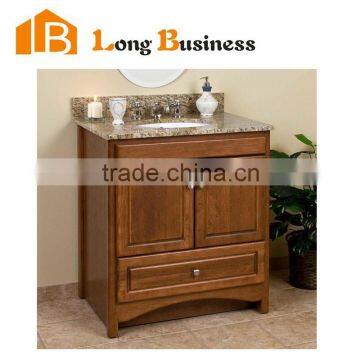 LB-LX2163 Solid wood bathroom vanity with vanity top with integral bowl