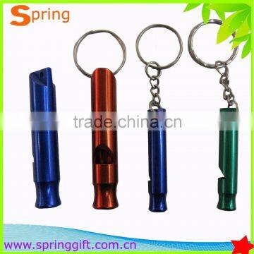 aluminium metal whistle with key ring/ourdoor whistle/ aluminium whistle with keychain