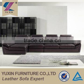 chinese modern style leather furniture/imported brown leather sofa for hotel