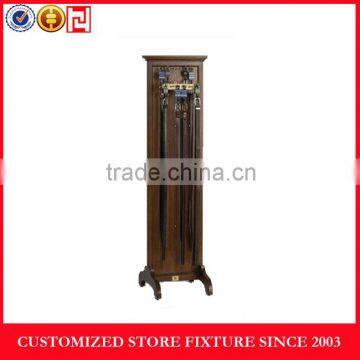 Floor standing wood belt display stand