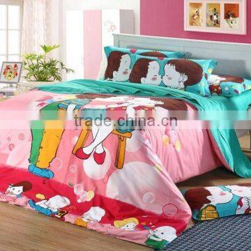 2015 Fashionable 100% Cotton Twill 3D Cartoon Printed Bedding Set