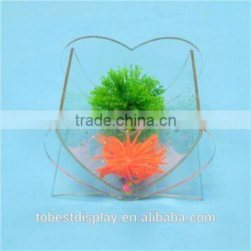 creative design fine craft heart shaped fish tank acrylic manufacturer