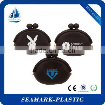 2016 food-grade personalized logo print silicone rubber change purse coin